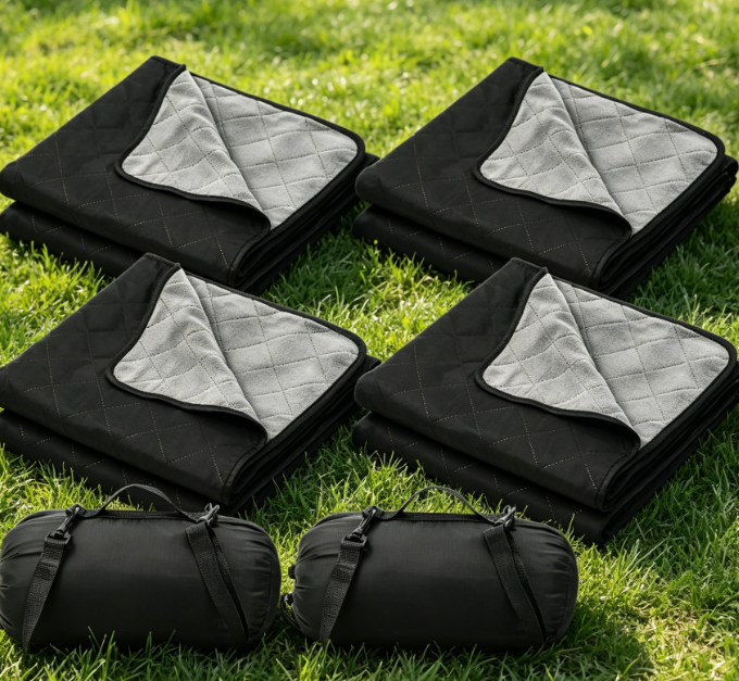 Quilted Windproof & Cold-Resistant Fleece Picnic Blanket