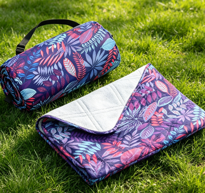 Nylon & Fleece Foldable Outdoor Blanket