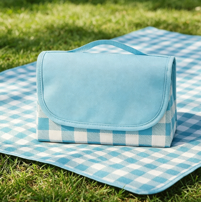 Plaid Sand-Resistant Portable Picnic Blanket